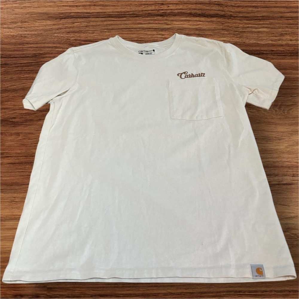 CARHARDTT LOOSE FIT CASUAL COWGIRL SHORT SLEEVE SCRIPT LOGO T-SHIRT SZ M - Picture 2 of 11